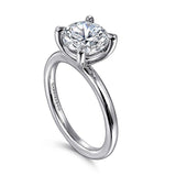 14K White Gold Lark Round Solitaire Engagement Ring