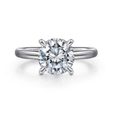 14K White Gold Lark Round Solitaire Engagement Ring