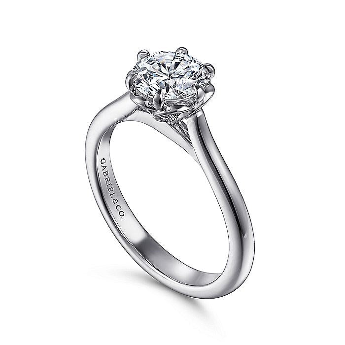 14K White Gold Tiona Round Diamond Engagement Ring