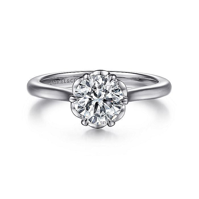 14K White Gold Tiona Round Diamond Engagement Ring