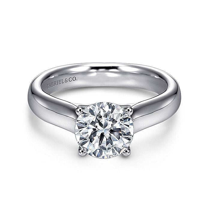 14K White Gold Helen Round Diamond Engagement Ring