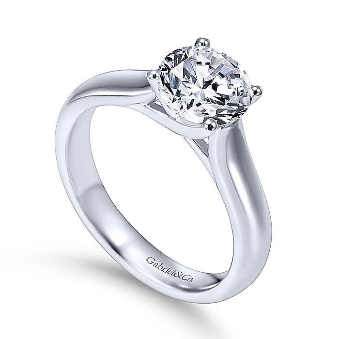 14K White Gold Helen Round Diamond Engagement Ring