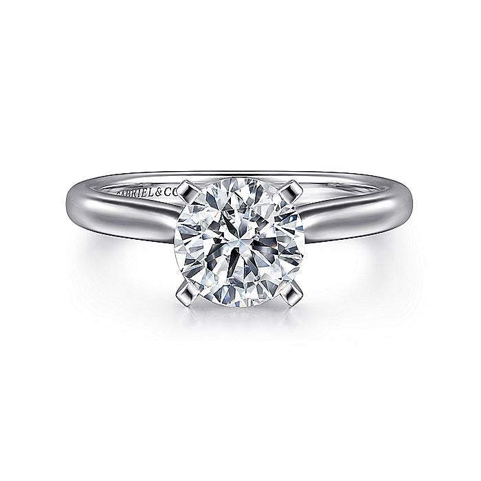 14K White Gold Lauren Round Diamond Engagement Ring