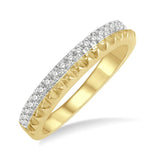 14K Yellow Gold Stackable Natural Diamonds Ring