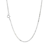 JT ESTATE 14K White Gold 18 Inch Fancy Flat Link Chain