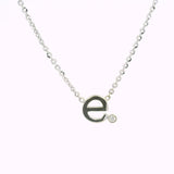 14K Yellow Gold 'E' Initial Diamond Necklace with a .02ct natural diamond
