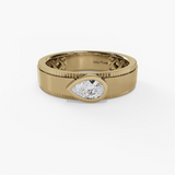 14K Yellow Gold Contemporary Natural Diamonds Band