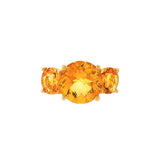 JT ESTATE 14K Yellow Gold Three Stone Citrine Ring