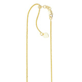 10K Yellow Gold 22 Inches Adjustable Wheat Chain