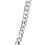 14K White Gold Natural Diamonds Open Link Necklace