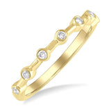 14K Yellow Gold Stackable Natural Diamonds Ring