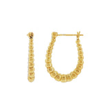 JT ESTATE 14K Yellow Gold Elongated Beaded Hoops