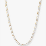 18K Yellow Gold Overlay 'Not Your Basic' Cubic Zirconia Tennis Necklace
