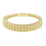 14K Yellow Gold Stackable Ridged Ring