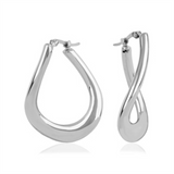Sterling Silver Small Wavy Hoop Earring