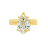 14K Yellow Gold 3.04Ct Pear Lab Grown Diamonds Hidden Halo Engagement Ring