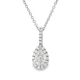 18K White Gold Natural Diamonds Halo Pendant