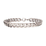 7.4mm Titanium Flat Curb Chain Bracelet