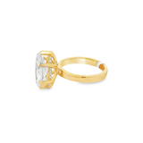 14K Yellow Gold Hidden Halo Marquise Diamond Engagement Ring