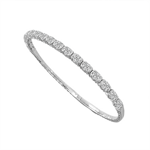 Titanium and 14K White Gold Oval Diamond Flexie Bracelet
