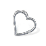 14K White Gold Natural Diamond Heart Pendant