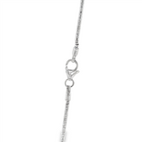 JT ESTATE 14K White Gold 17 Inches Diamond Cut Fancy Round Wire Chain