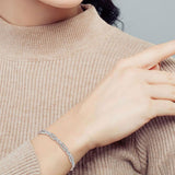 Sterling Silver Natural Diamond Paperclip Bracelet
