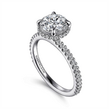 14K White Gold 'Senne' Hidden Halo Round Diamond Engagement Ring