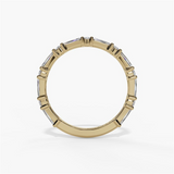 14K Yellow Gold Baguette Natural Diamonds Band
