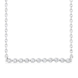 Sterling Silver Natural Diamonds Bar Necklace