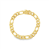 JT ESTATE 14K Yellow Gold Thick 8 Inch Figaro Bracelet