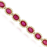 14K Yellow Gold Rubies Tennis Bracelet