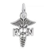 Sterling Silver RN Caduceus Charm
