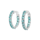March Birthstone Sterling Silver Sky Blue Topaz Inside Out Earrings