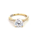 14K Yellow And White Gold Twist Round Diamond Engagement Ring