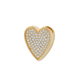 14K Yellow Gold Natural Diamond Pavé Heart Pendant