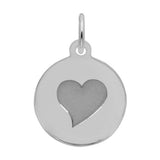 Sterling Silver Initial Disc Heart Charm