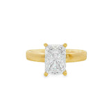 14K Yellow Gold Hidden Halo Radiant Diamond Engagement Ring