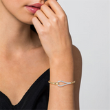14K Yellow And White Gold Diamond Stirrup Bujukan Bangle