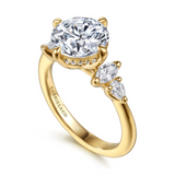 14K Yellow Gold 'Colton' Five Stone Round Natural Diamonds Engagement Ring