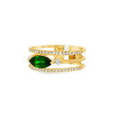 14K Yellow Gold Marquise Russalite Contemporary Ring