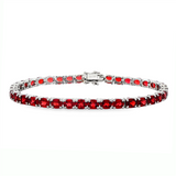 January Birthstone Bracelet: Sterling Silver Garnet Tennis Bracelet