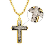 18K Yellow Gold IP Steel Zebra Lab Grown Diamond Cross Pendant