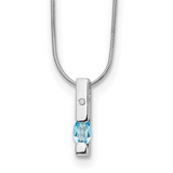 Sterling Silver Blue Topaz Drop Pendant