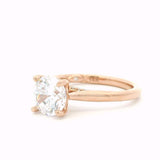 14K Rose Gold Solitaire Round Natural Diamonds Engagement Ring