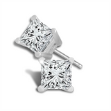 14K White Gold 2.00 CTW Princess Lab Grown Diamonds Stud Earrings