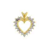JT ESTATE 10K Yellow Gold Natural Diamonds Heart Pendant