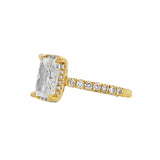 14K Yellow Gold 2.03Ct Radiant Lab Grown Diamonds Halo Engagement Ring