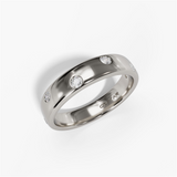 14K White Gold Contemporary Natural Diamonds Band