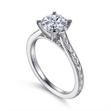 Platinum 'Alma' Vintage Inspired Solitaire Engagement Ring